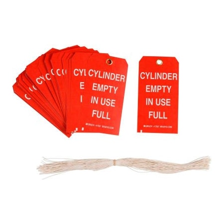 Brady Brady Cylinder Empty In Use Full Tag, 2 Sided, 100/Pkg, Cardstock, 3inW x 5-3/4inH 17927